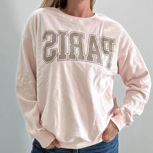 Paris Graphic Pink Sweatshirt